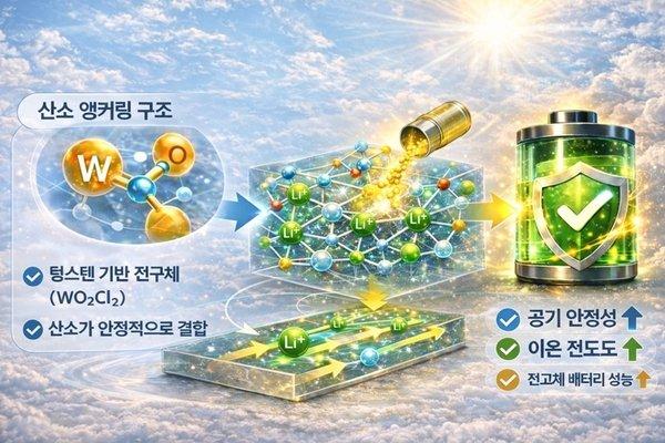 KAIST 연구팀, 공기 노출에도 강한 전고체 배터리 소재 개발
